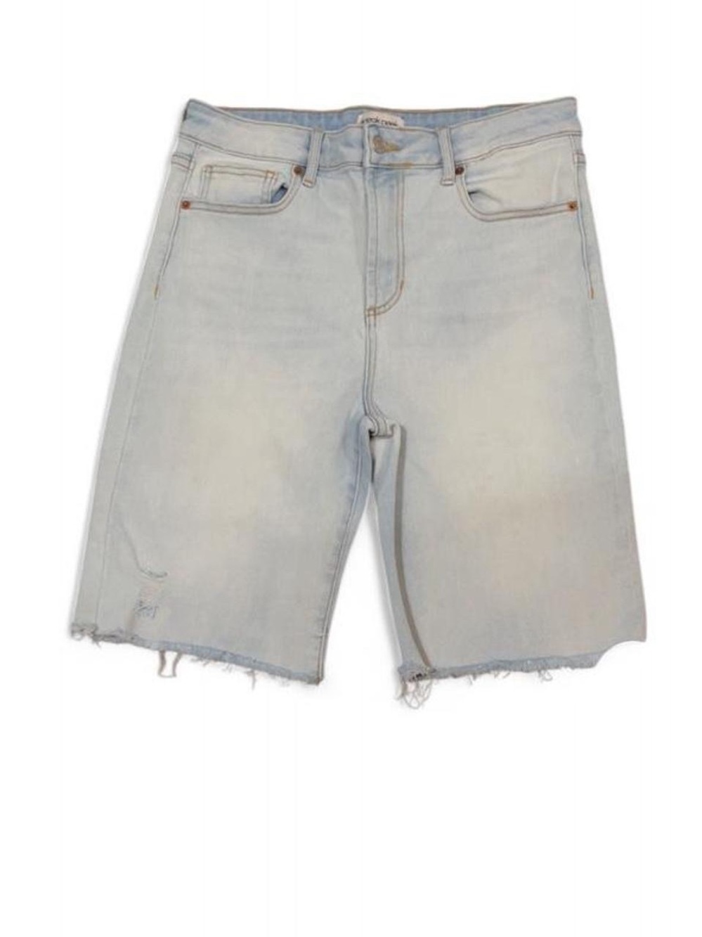 Sneak Peek Light Blue High-Rise Denim Bermuda Shorts